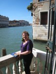 Mama Jude enjoys our terrace on the Grand Canal