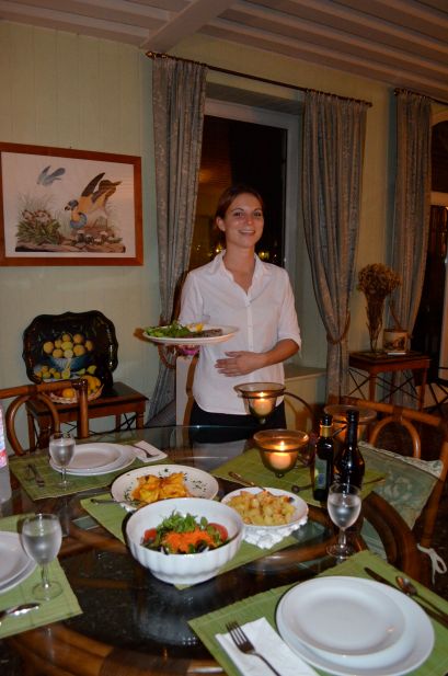 Severine delivering dinner