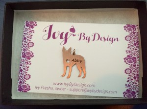 Abby pendant - rose gold boston terrier