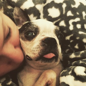 Abby kisses and snuggles