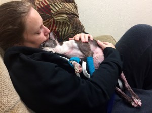 Visiting Abby in hospital