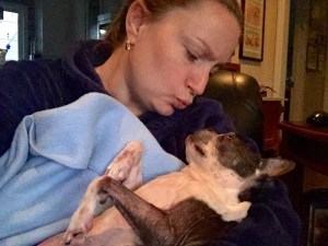 Abby loves to cuddle like an actual baby