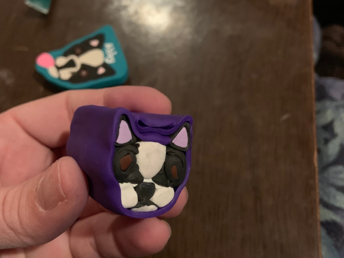 Boston Terrier face in&nbsp;clay