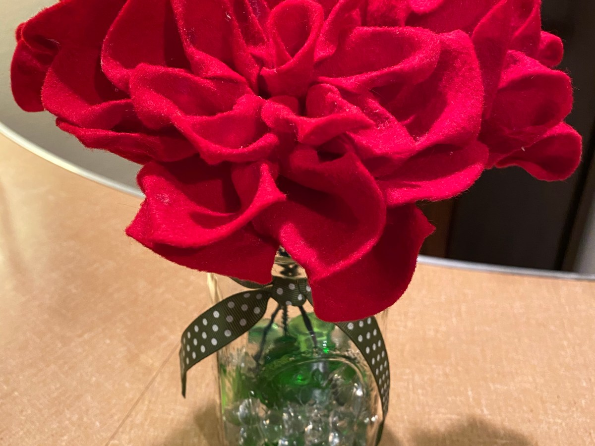 Felt rose centerpiece&nbsp;prototype